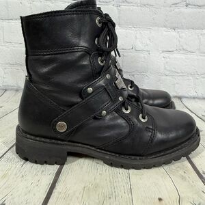 Harley Davison Motorcycle Boots Women 7.5 Rock Biker Goth Emo Ankle Booties